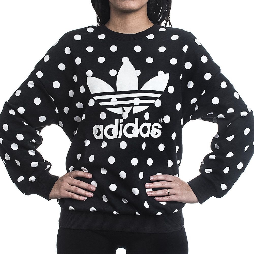 Adidas Women's Black and White Polka Dot Sweatshirt